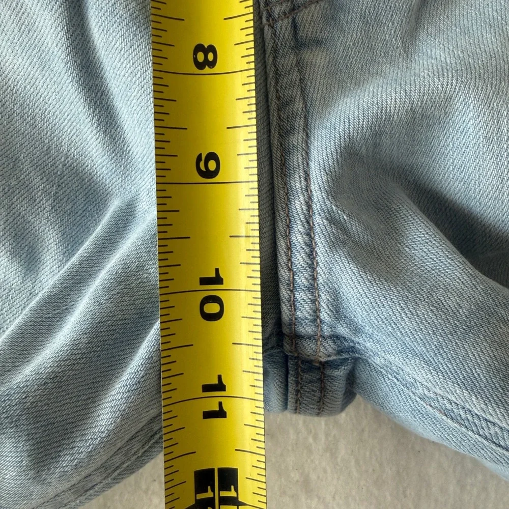 American Eagle Wide Leg Carpenter Jeans Womens 10 Light Wash Stretch Denim